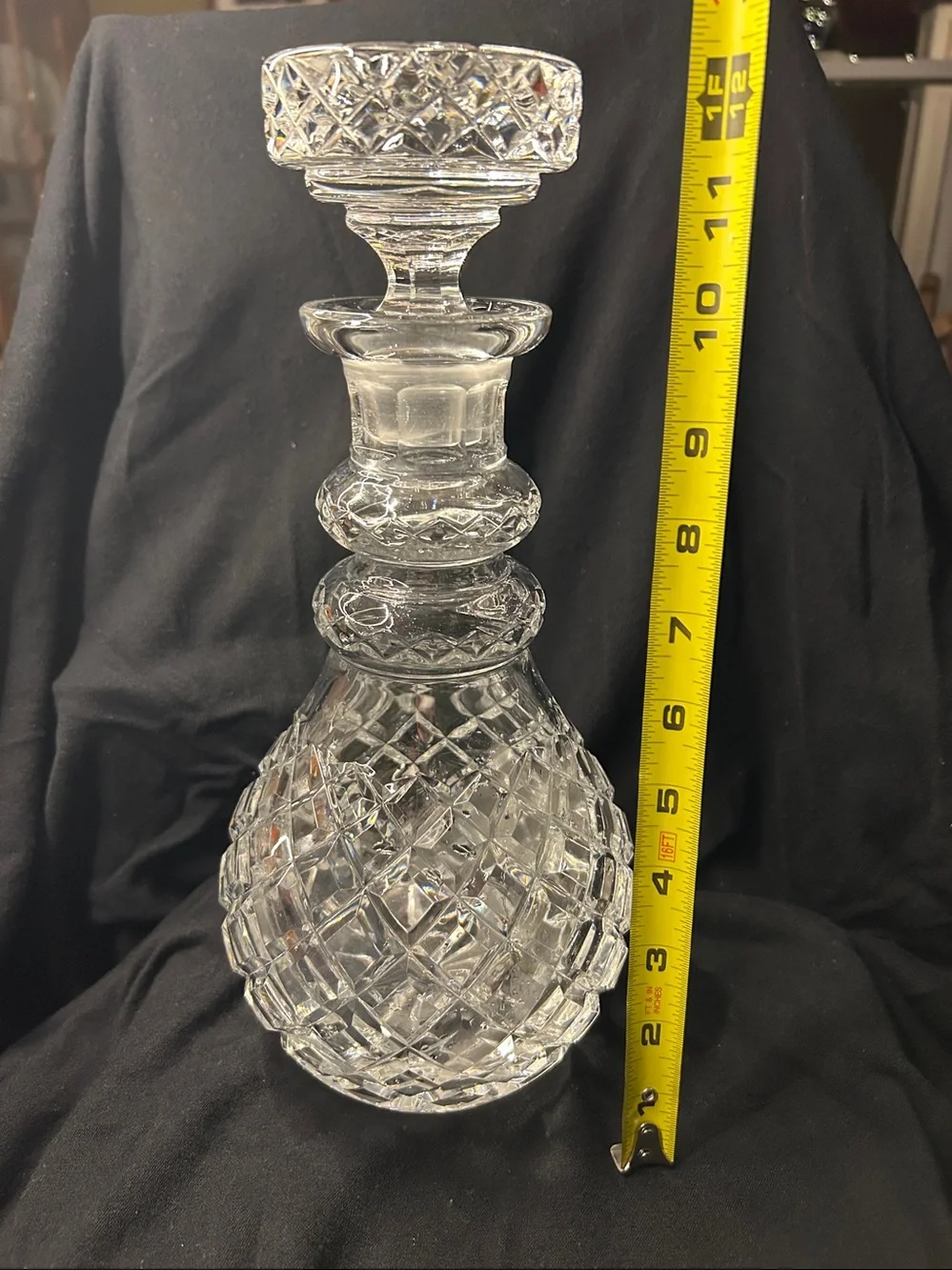 Clear Cut-Glass Decorative Decanter - Clear